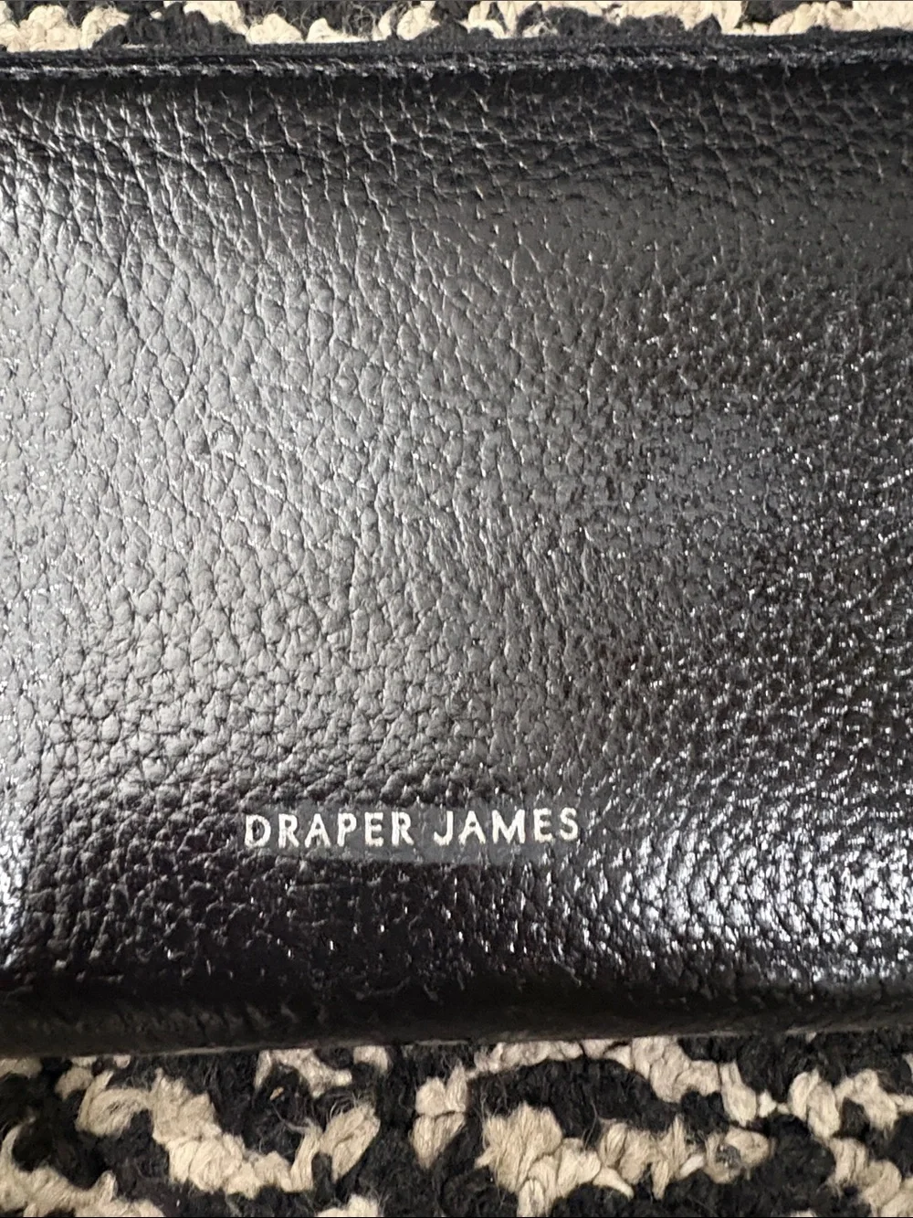 Draper James Black Pebbled Leather Zip-Around Wallet